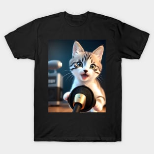 Singing Cat - Modern Digital Art T-Shirt